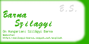 barna szilagyi business card