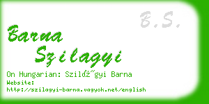 barna szilagyi business card